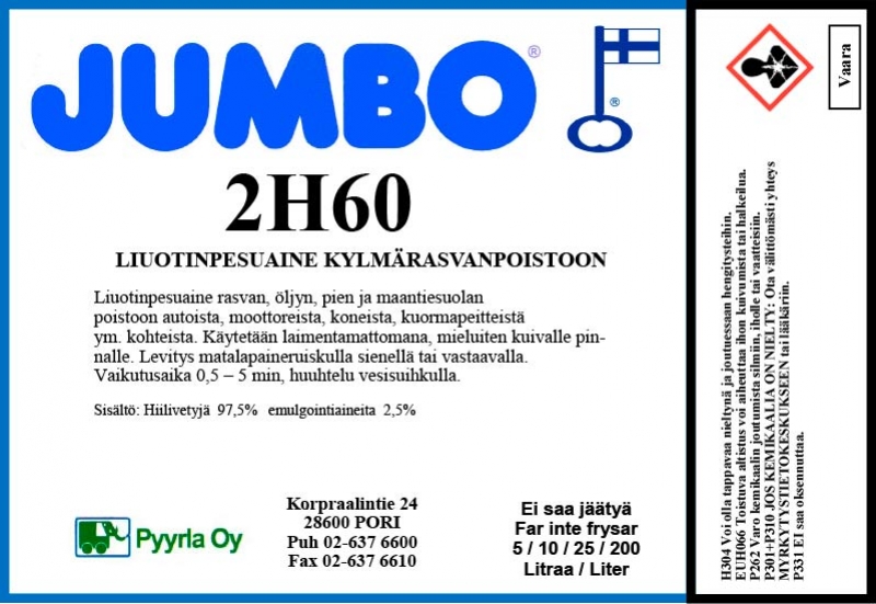 JUMBO 2H60 Liuotinpesu 5L