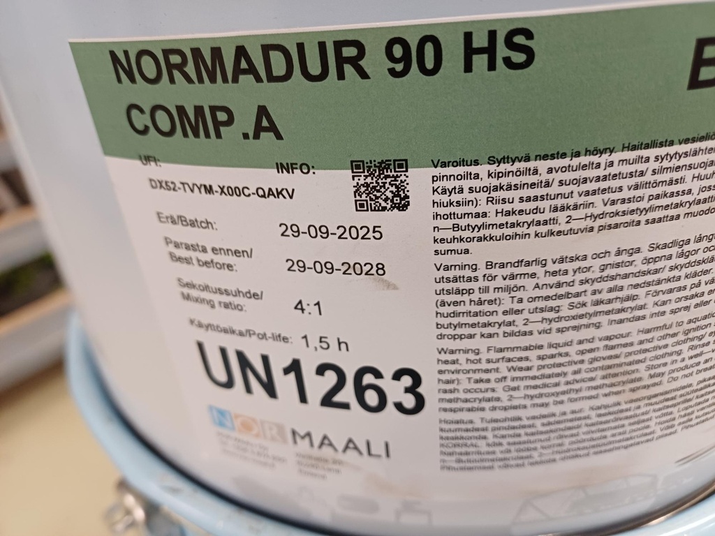 Normadur 90 HS Uniikki sävy 10L sisältäen kovetteen