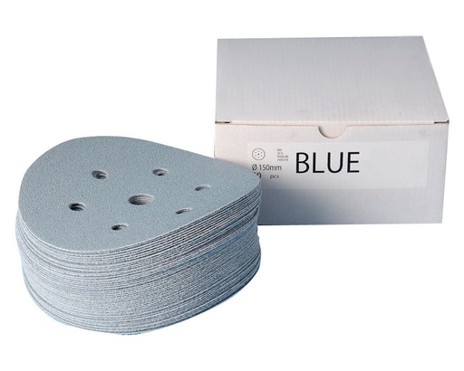 [100519-551] Hiomapaperi Blue disc 7R 150mm 50kpl laatikko (P80)