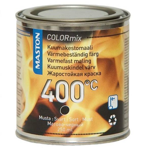 Maston Kuumakestomaali 400°C Musta 1L