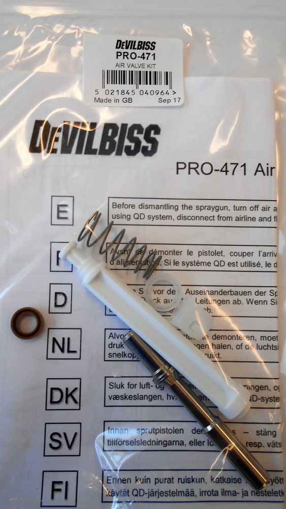 DeVilbiss PRO-471 ilmaventtiilin korjaussarja Pro Lite (905282)