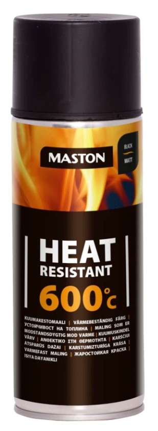 MASTON Kuumakestomaalispray 600°C Musta 400ml