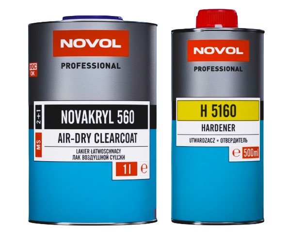NOVOL NOVAKRYL 560 ilmakuivuva kirkaslakka 1,5L Setti sisältäen kovetteen
