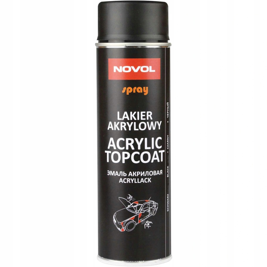 NOVOL  Satiini Musta akryli spray 500ml
