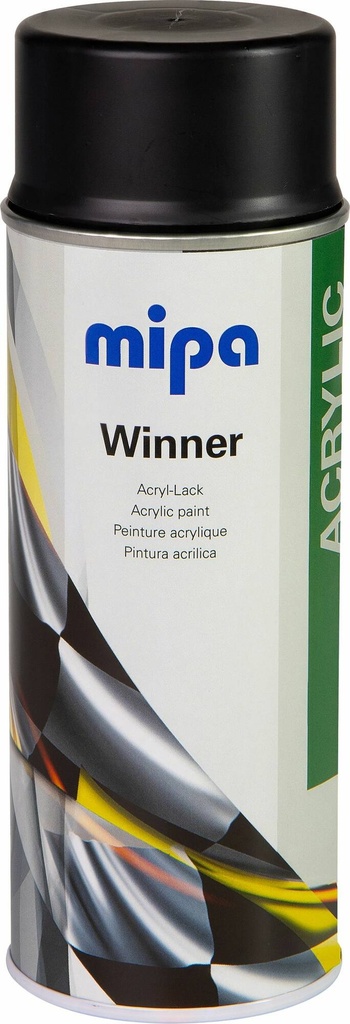 MIPA WINNER AKRYLI Spraypintamaali musta puolikiiltävä 400ml