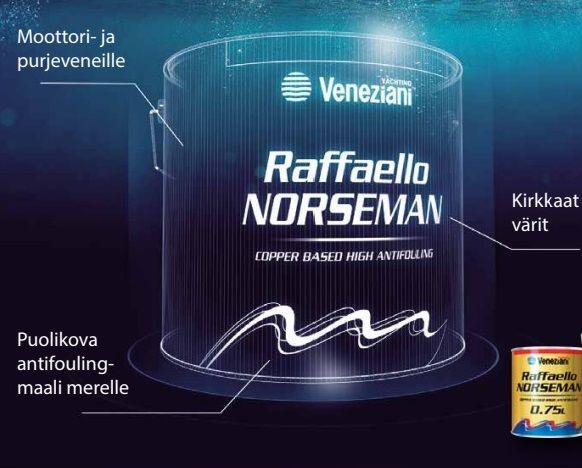 Veneziani Kuparipohjainen Antifoulingmaali Raffaello Norseman Musta