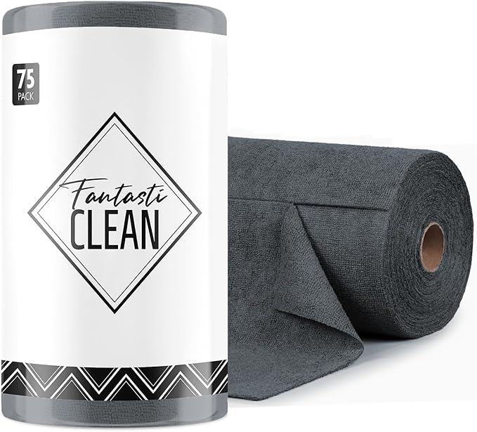 FANTASTI CLEAN TEAR-AWAY Mikrokuituliinarulla, harmaa 75kpl 30 x 30cm