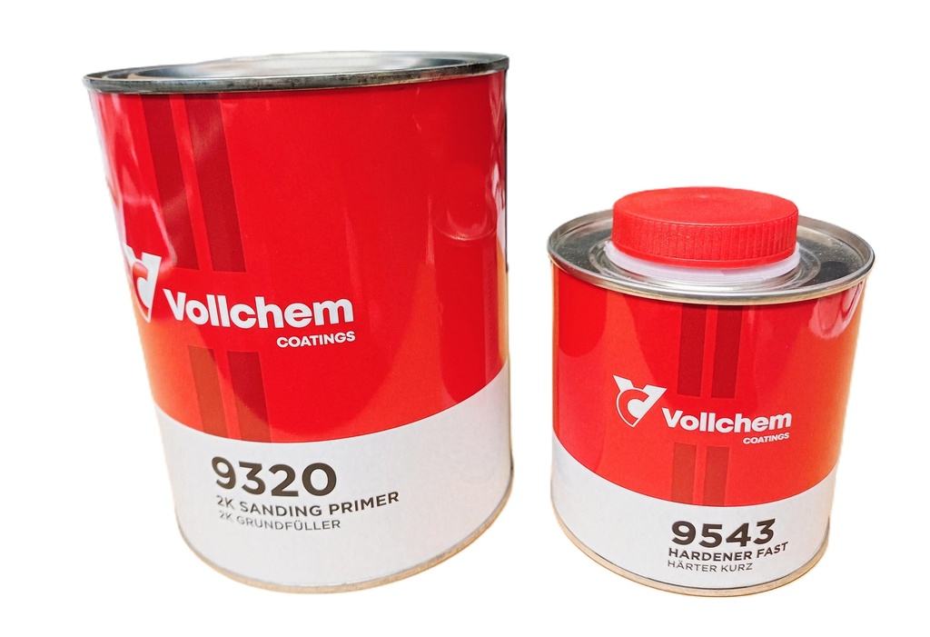 Vollchem 9320 3,125L tai 1,25L 2K Hiontapohjamaali sisältäen kovetteen