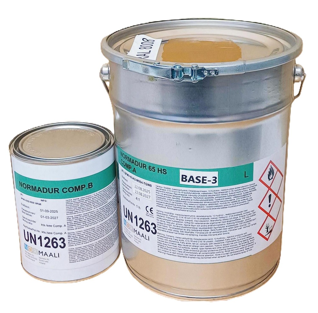 Normadur 65HS 5L seos RAL 8008 erä. Kovete sisältyy